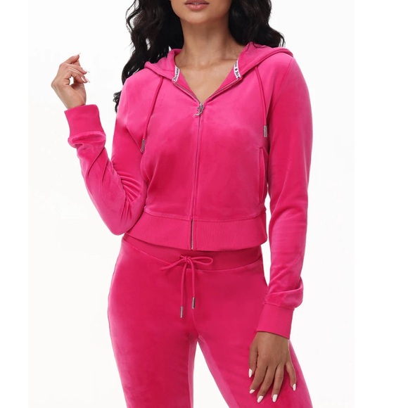 NWT ⚜️💖⚜️ JUICY COUTURE OG BIG BLING VELOUR ZIP-UP HOODIE PANTS SET - Picture 5 of 15